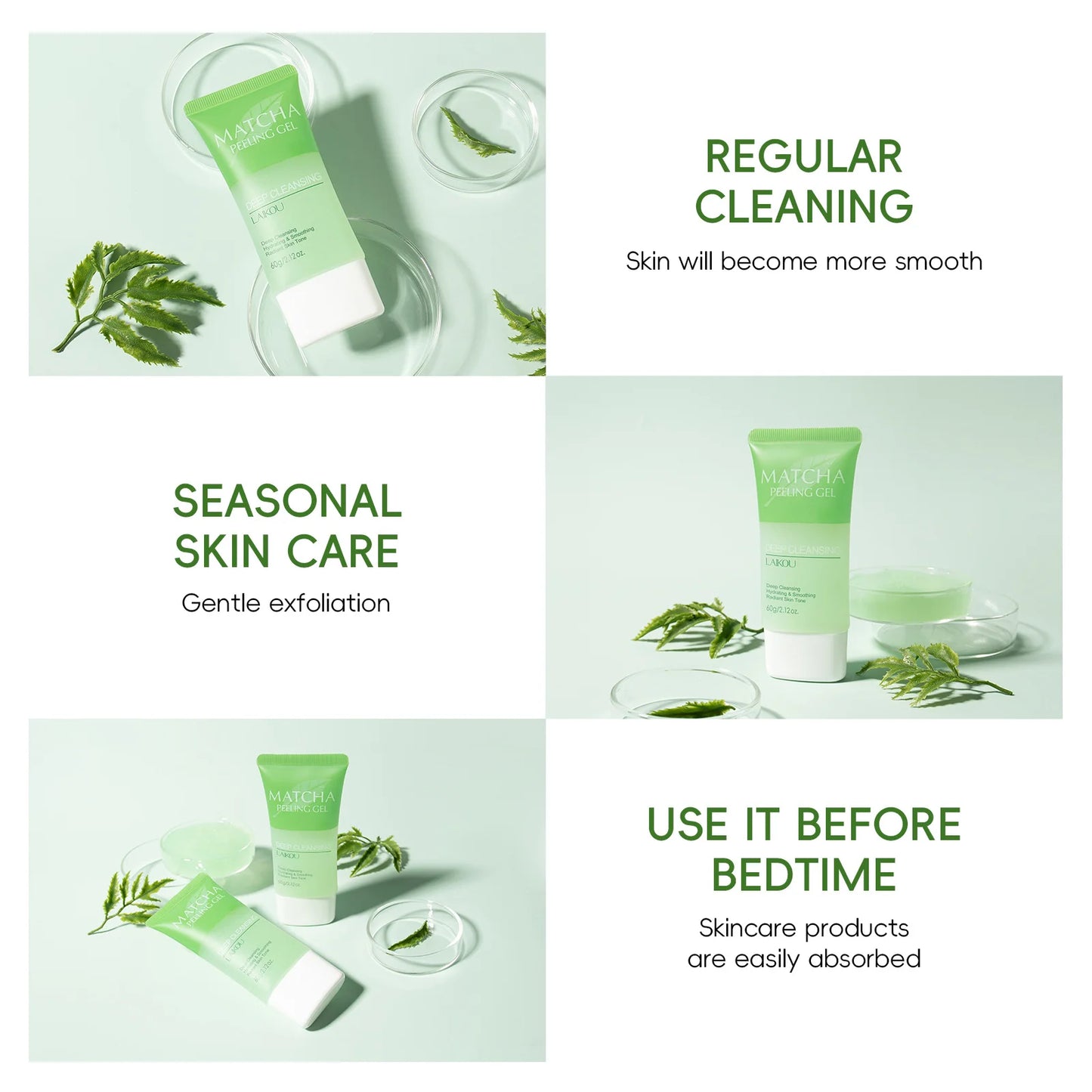 Bloomé Matcha – Gel Exfoliante Facial Suave | Glamavi